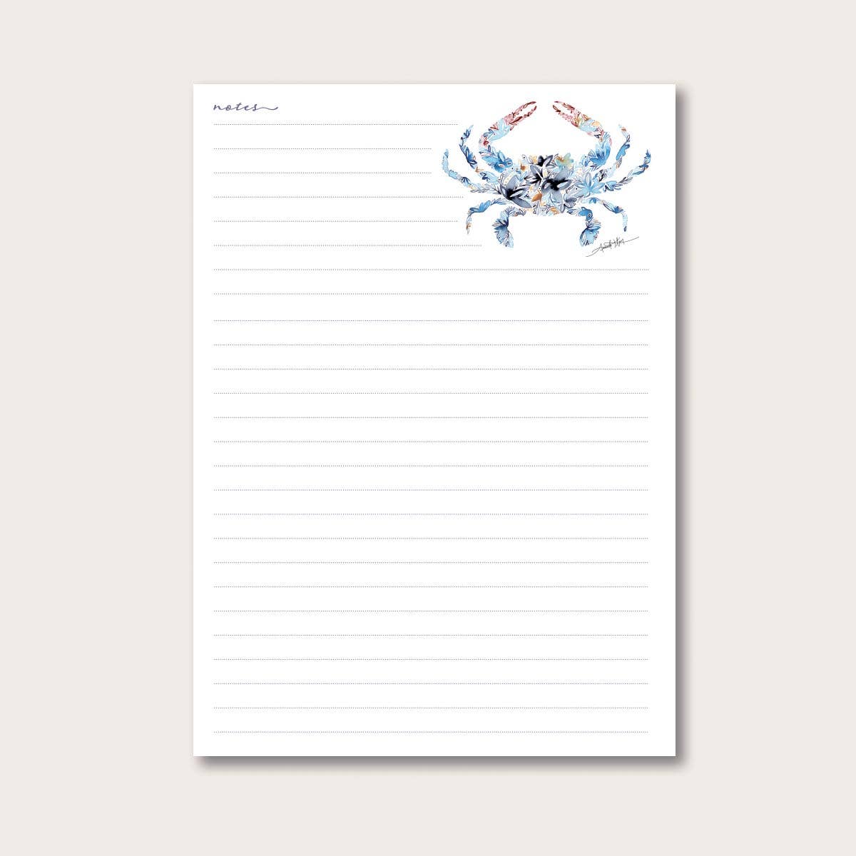 Blue Crab Desk Notepad
