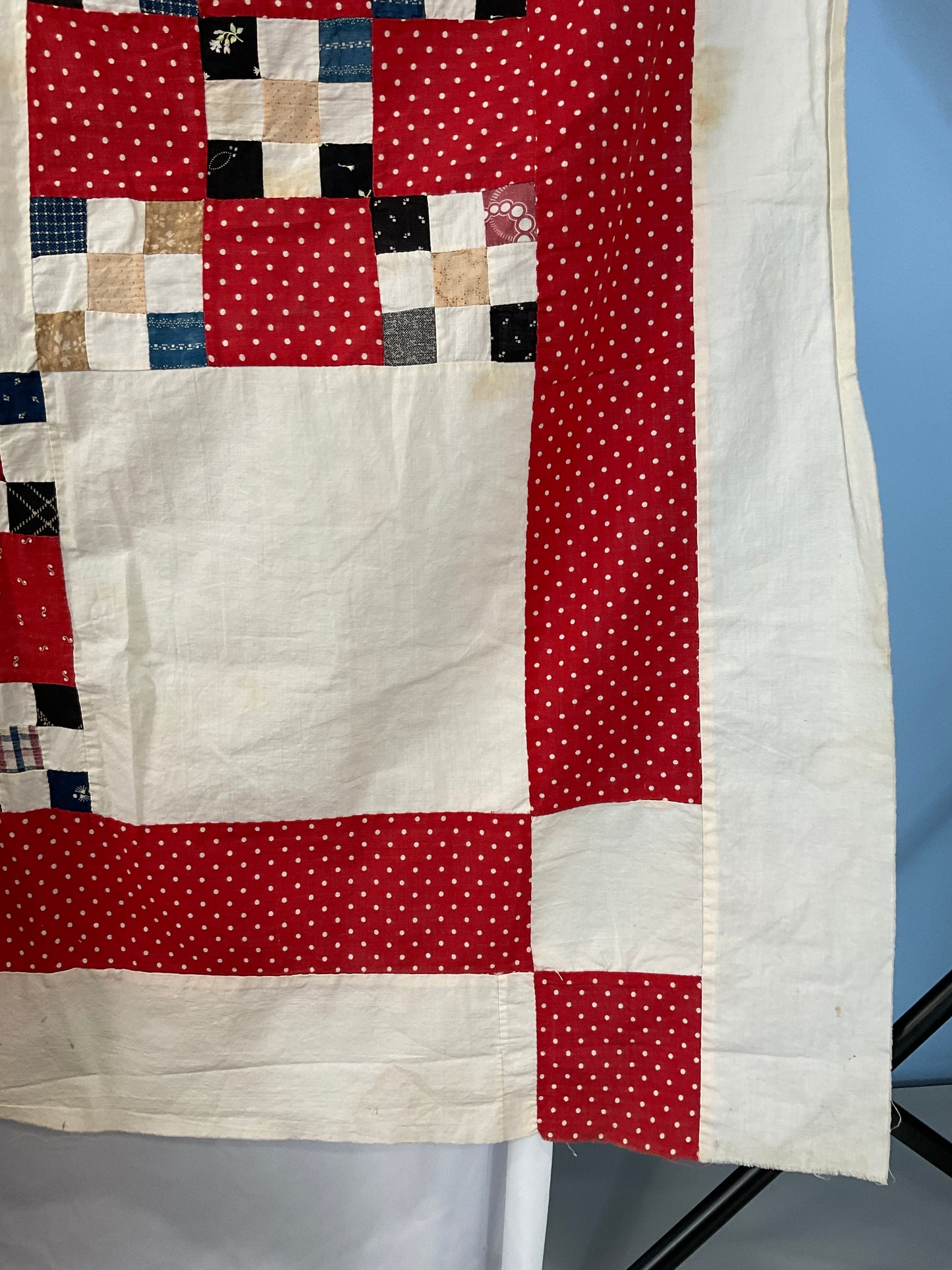 Antique Quilt Top Nine Patch Irish Chain