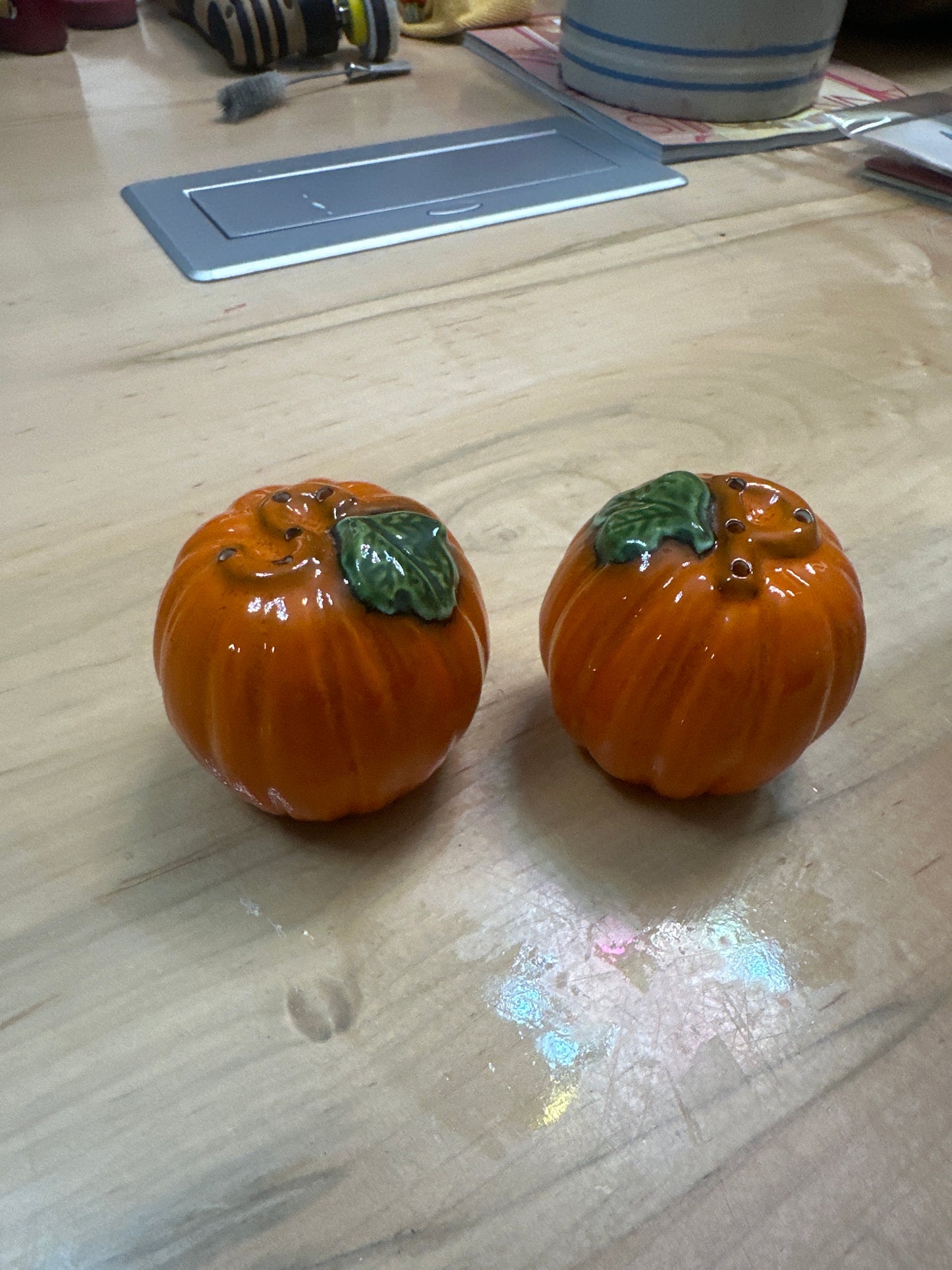Vintage Salt & Pepper pumpkin shaker set