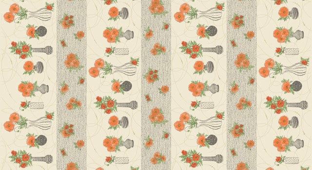 Modern Vintage:Treasure- Treasured Poppies Strips Natural