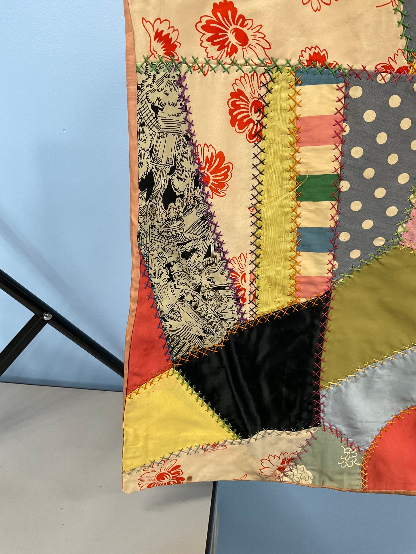 Satin/Silk Crazy Quilt 1930s-40s