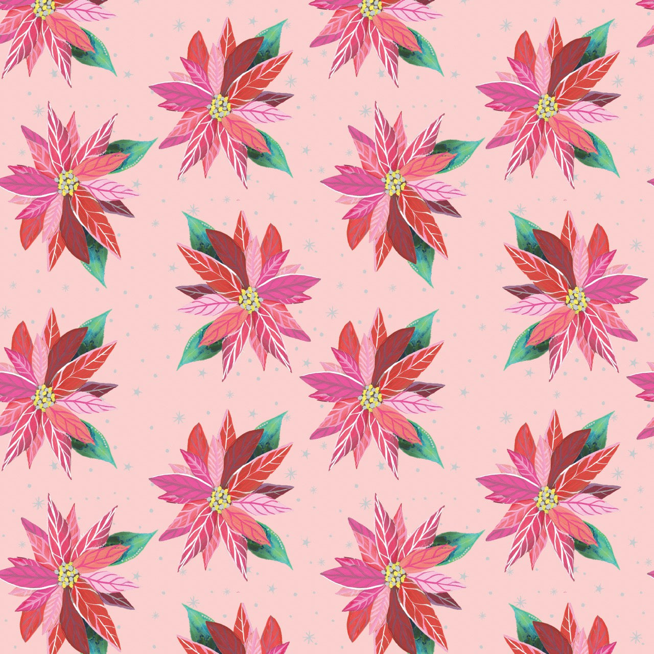 Painterly Poinsettia Light Pink