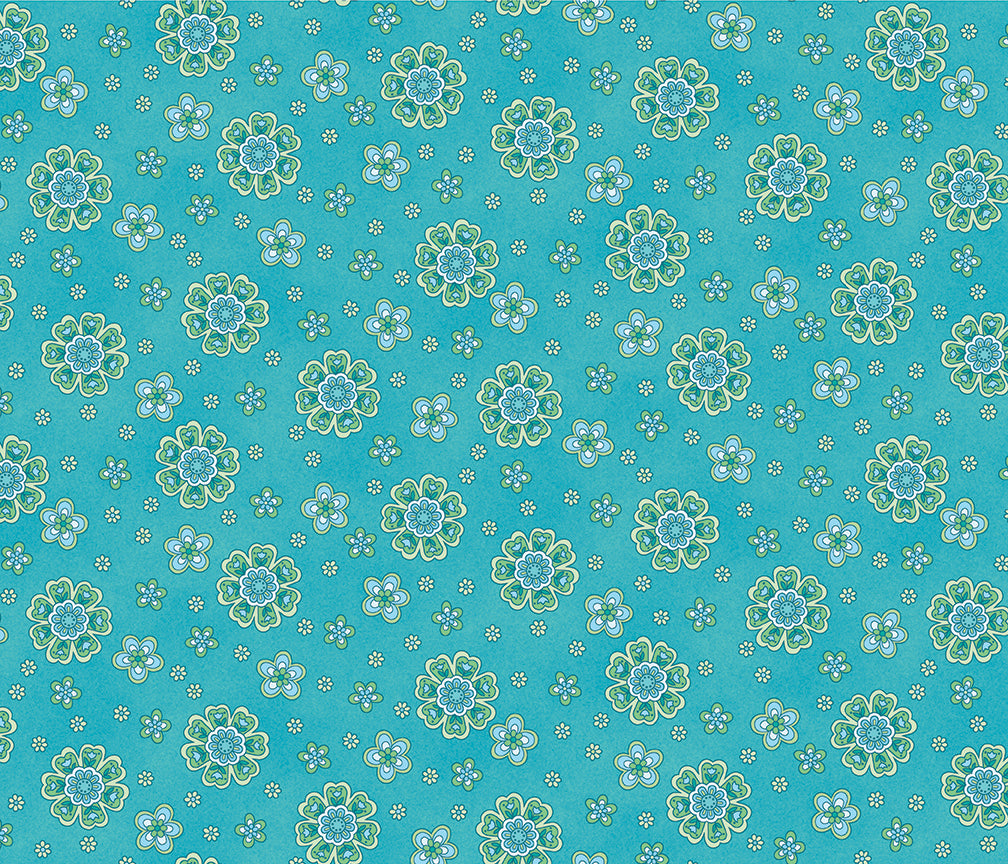Floral Whimsy Aqua