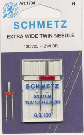 Schmetz Twin Machine Needle Size 8.0mm/100 1ct