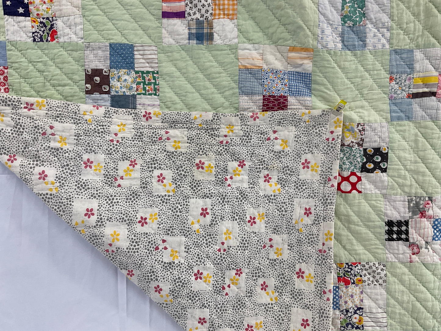 1930s Mint Green Nine Patch