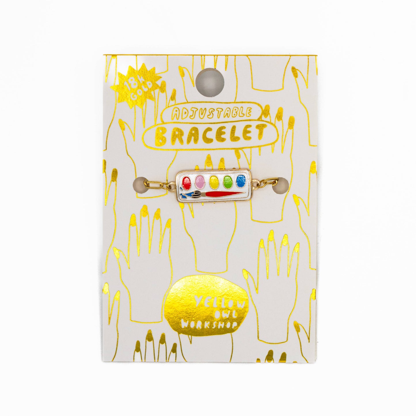 Paint Box Bracelet - 18k Gold Gilt Enamel Jewelry for Artist