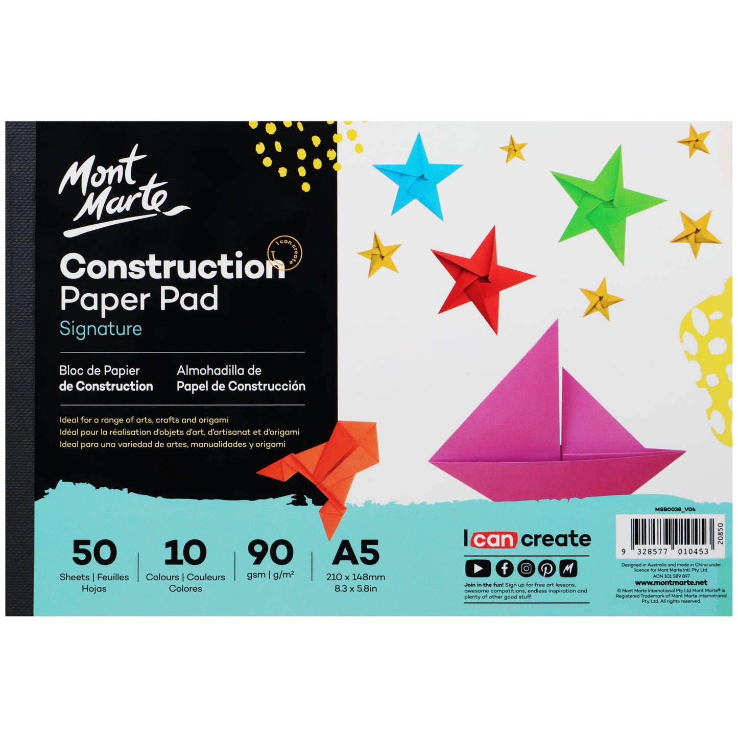 Construction Paper Pad Signature A5 (8.3 x 5.8in) 50 Sheets