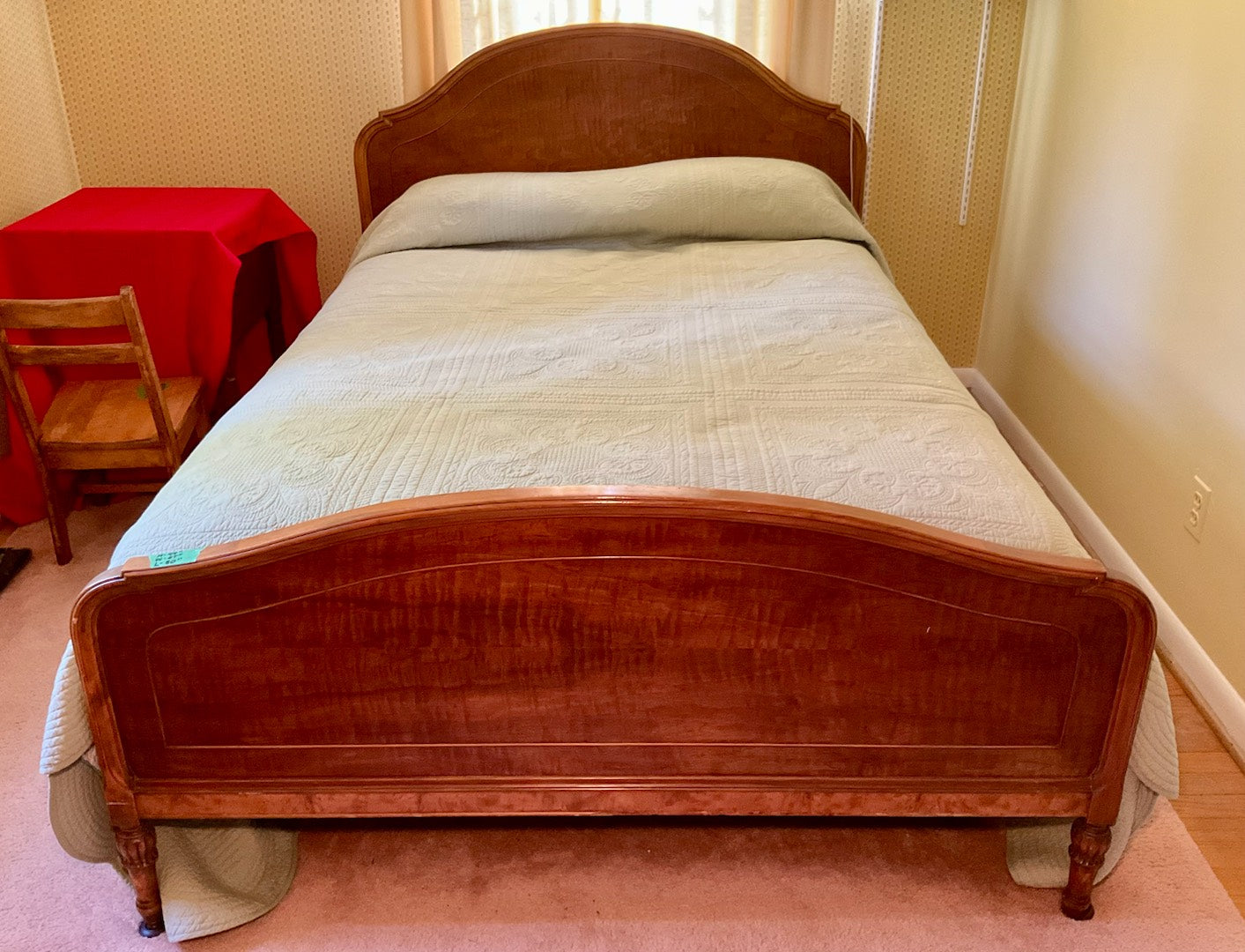 Vintage Queen Tiger Maple Bed