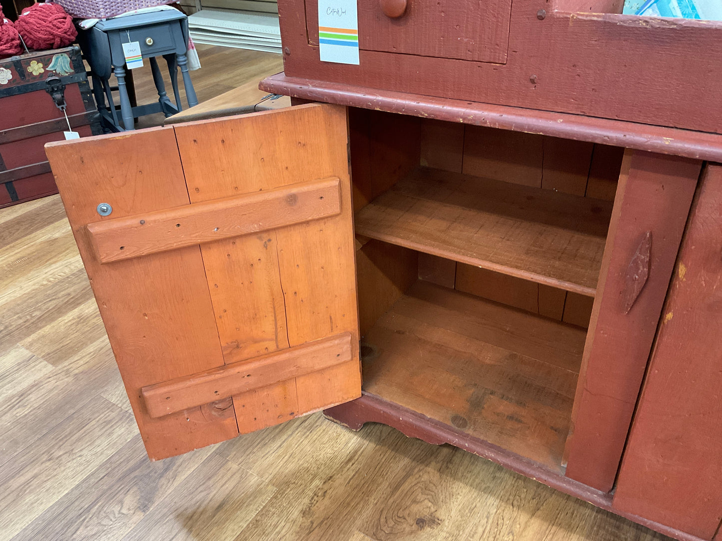 Antique Red Dry Sink