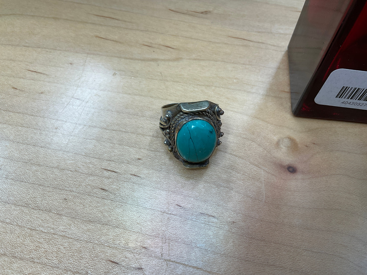 Turquoise Silver Ring (Navajo?)