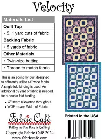 Velocity: 5-yard Quilt Pattern