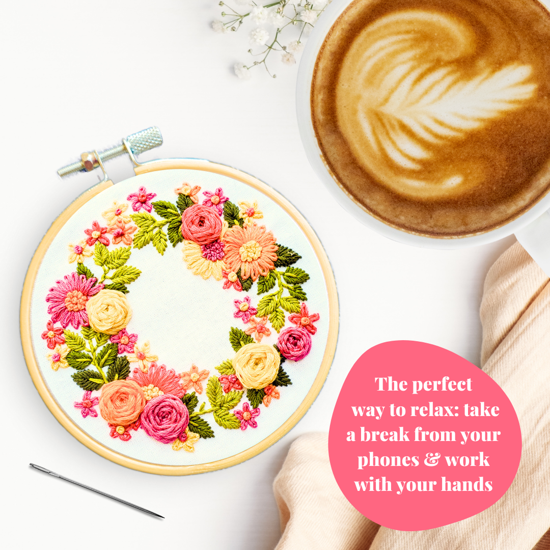 Summer Wreath DIY Step by Step Embroidery Kit