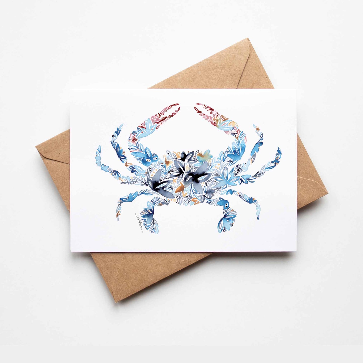 Blue Crab Single Notecard