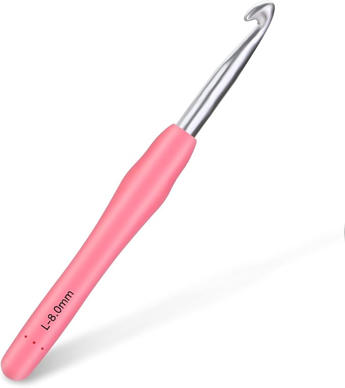 Ergonomic Crochet Hook - Pink L-8.0mm