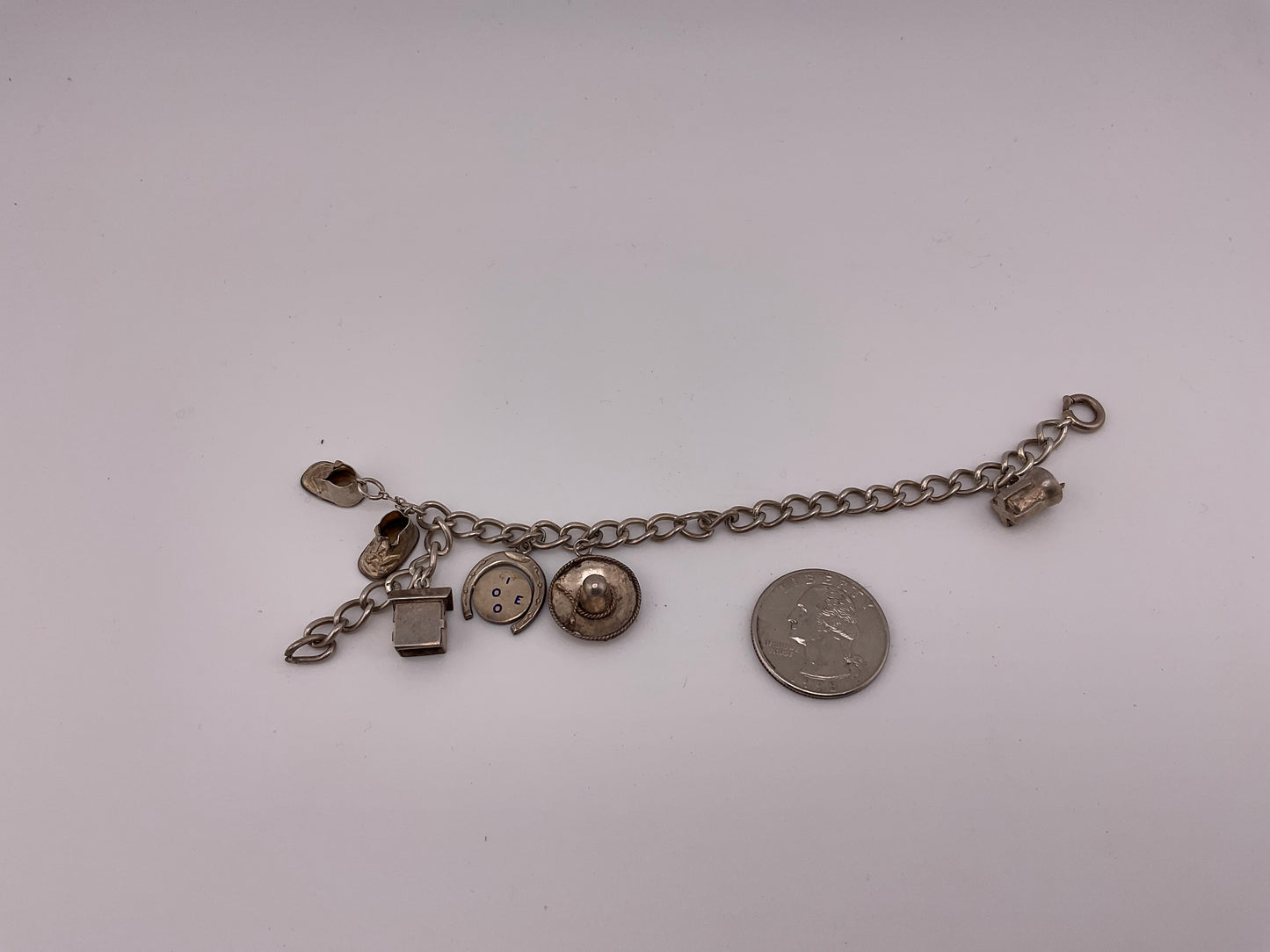 Sterling silver charm bracelet