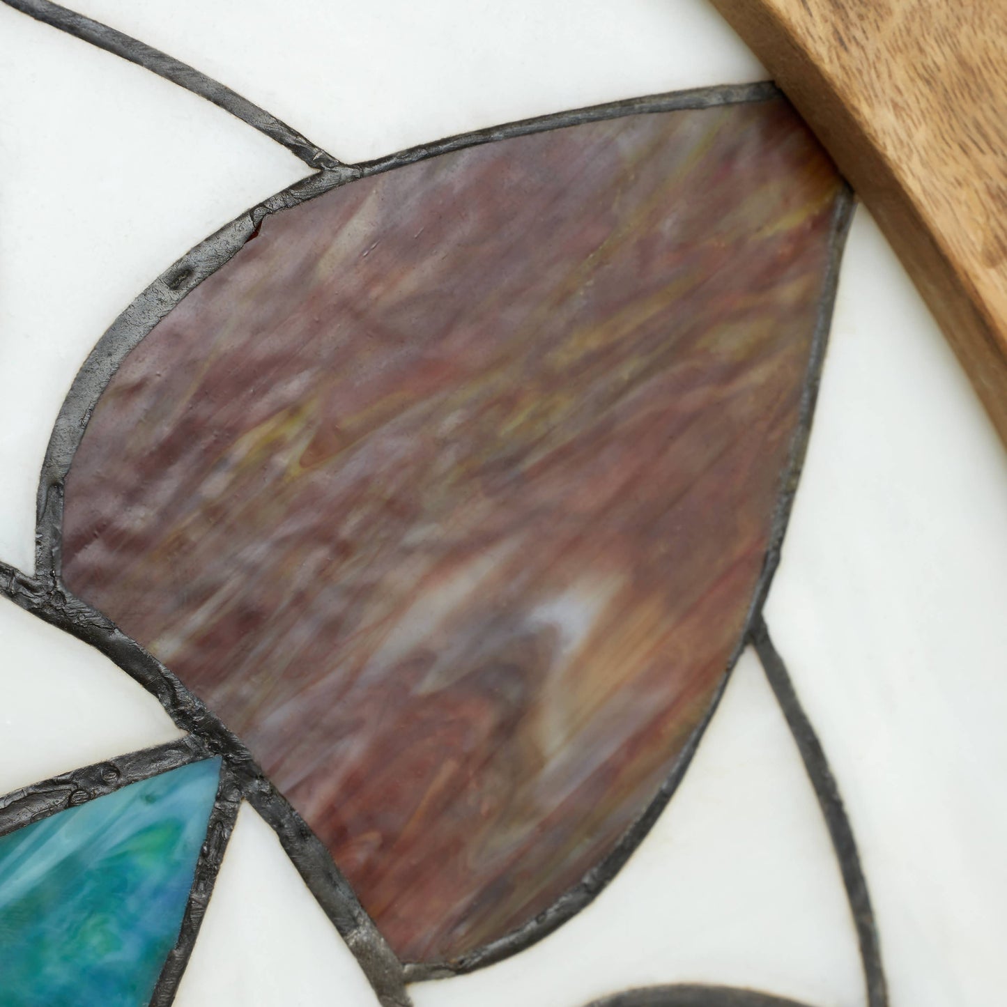 Geometric Floral Handcrafted Stained Glass Window Panel