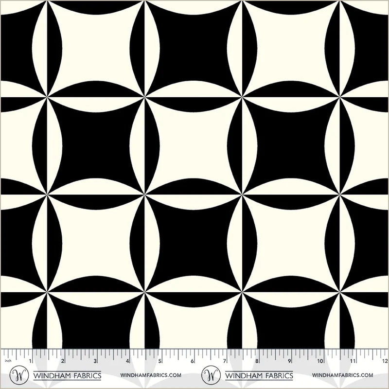 Perfect Points II, Cathedral Window, Black, Canvas