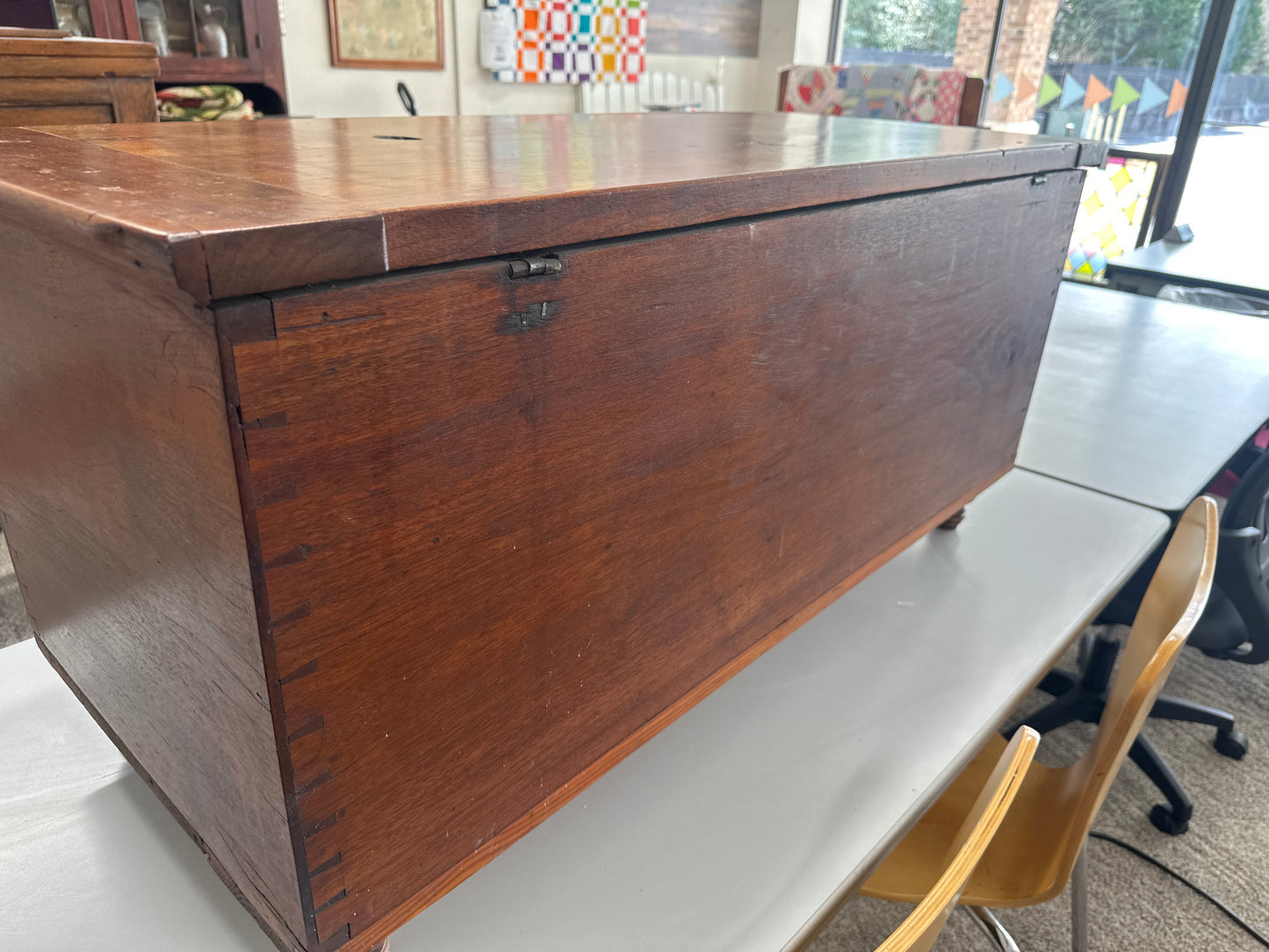 Antique walnut dovetail chest