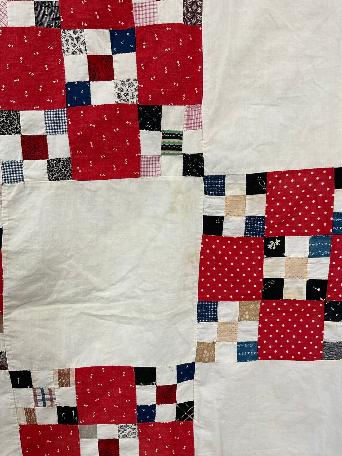 Antique Quilt Top Nine Patch Irish Chain