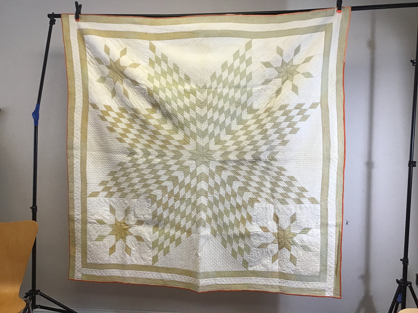 Antique Faded Star Quilt 67”x67”