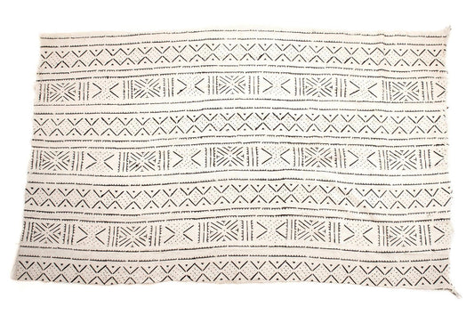White Bogolan Mali Mud Cloth (Tonka Design)