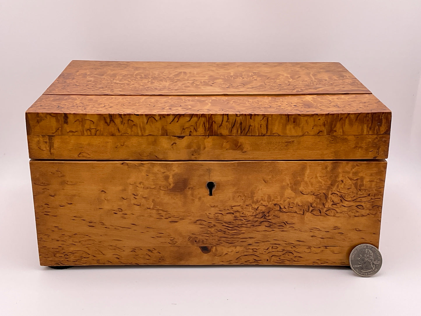 Vintage curly maple document box