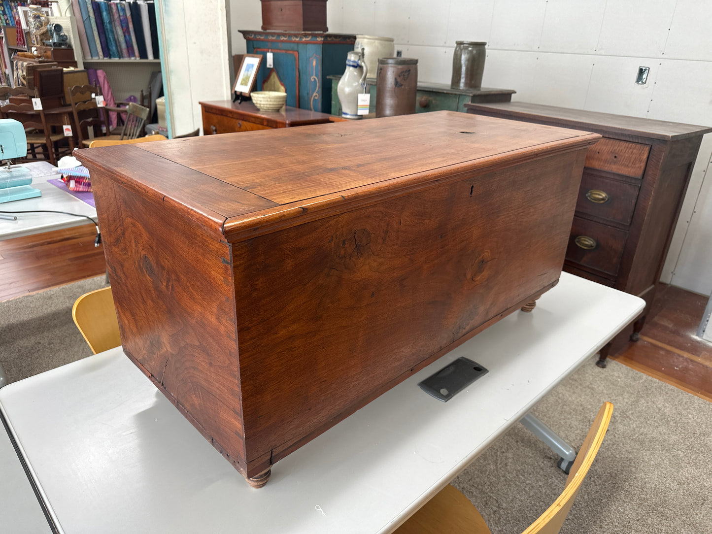 Antique walnut dovetail chest