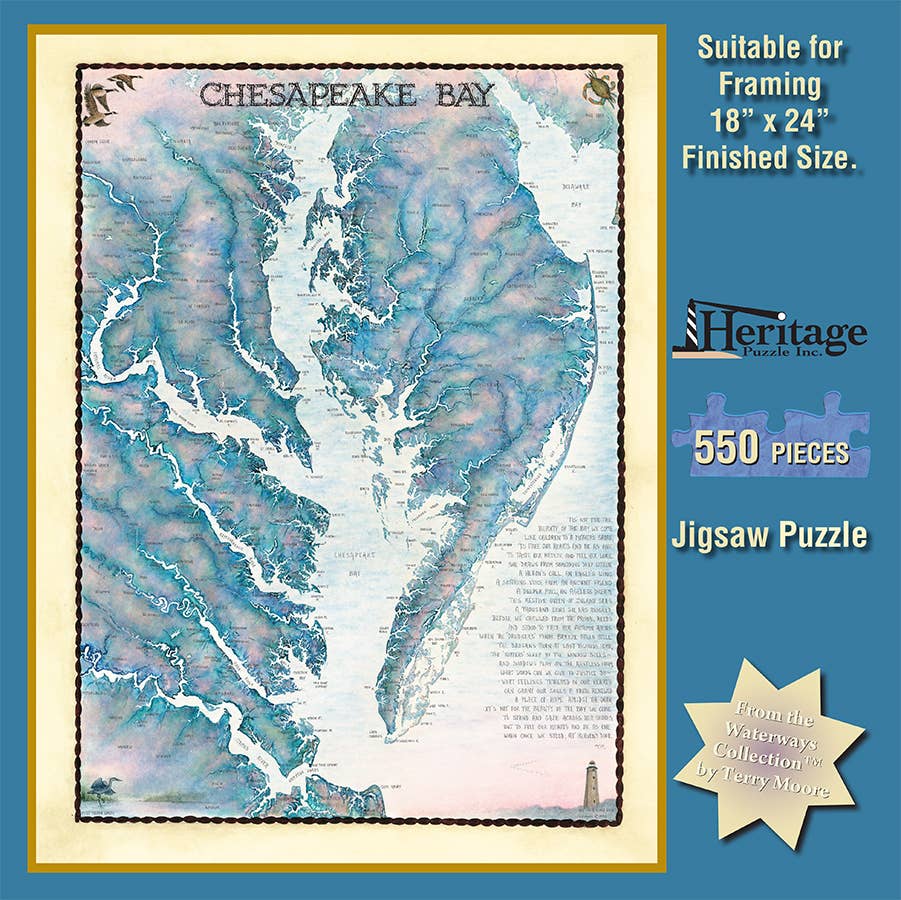 Chesapeake Bay Waterways Map 550 Piece Puzzle