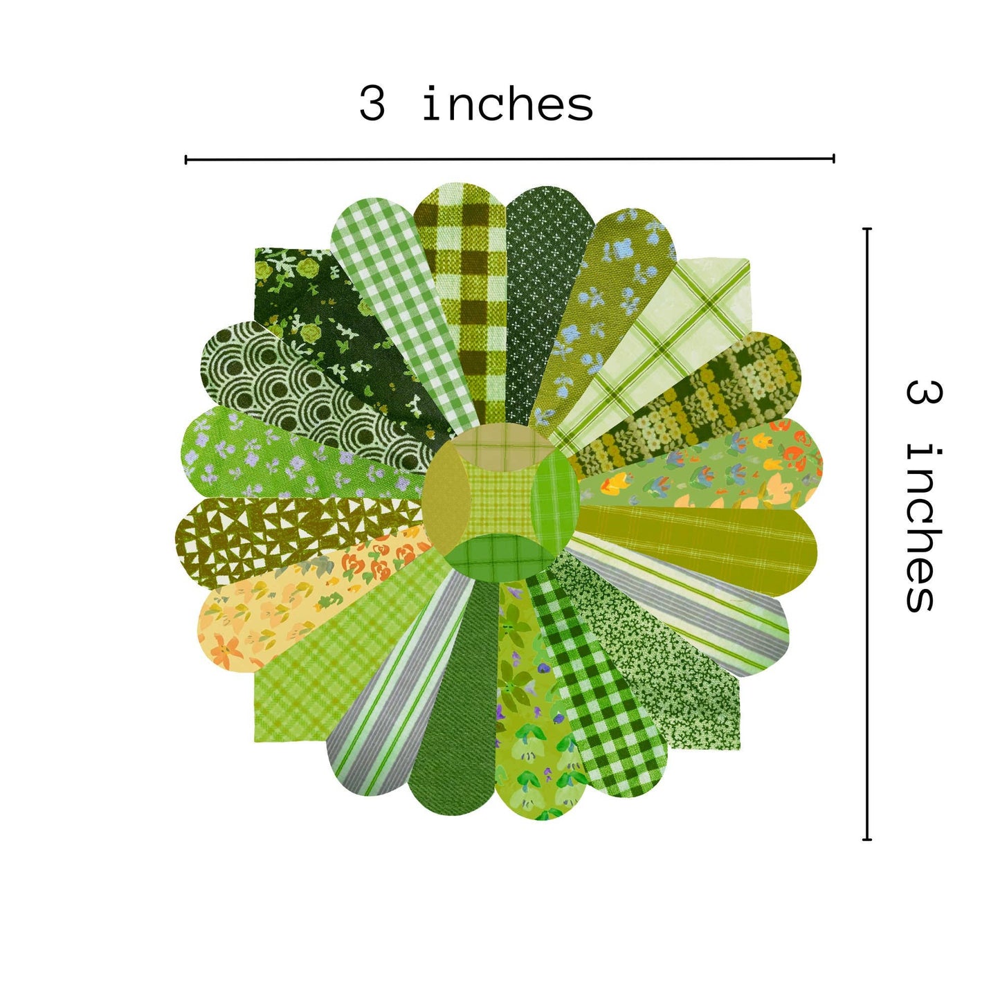 Retro Green Quilt Flower Vinyl Stickers, Sewing Sticker