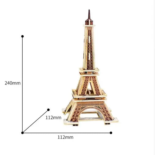 3D Wooden Puzzle: Eiffel Tower