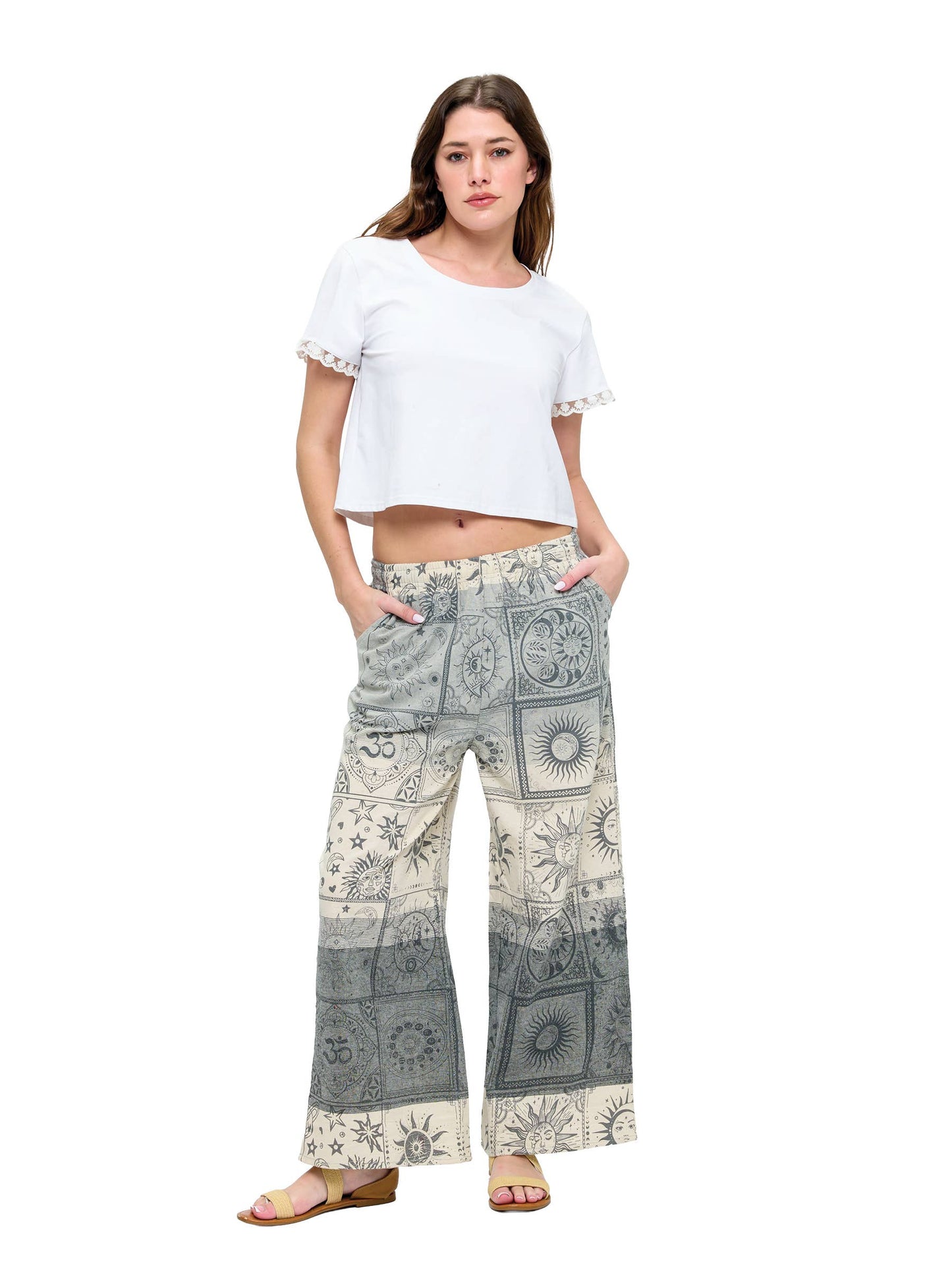 Pants Celestial Sun Moon Print