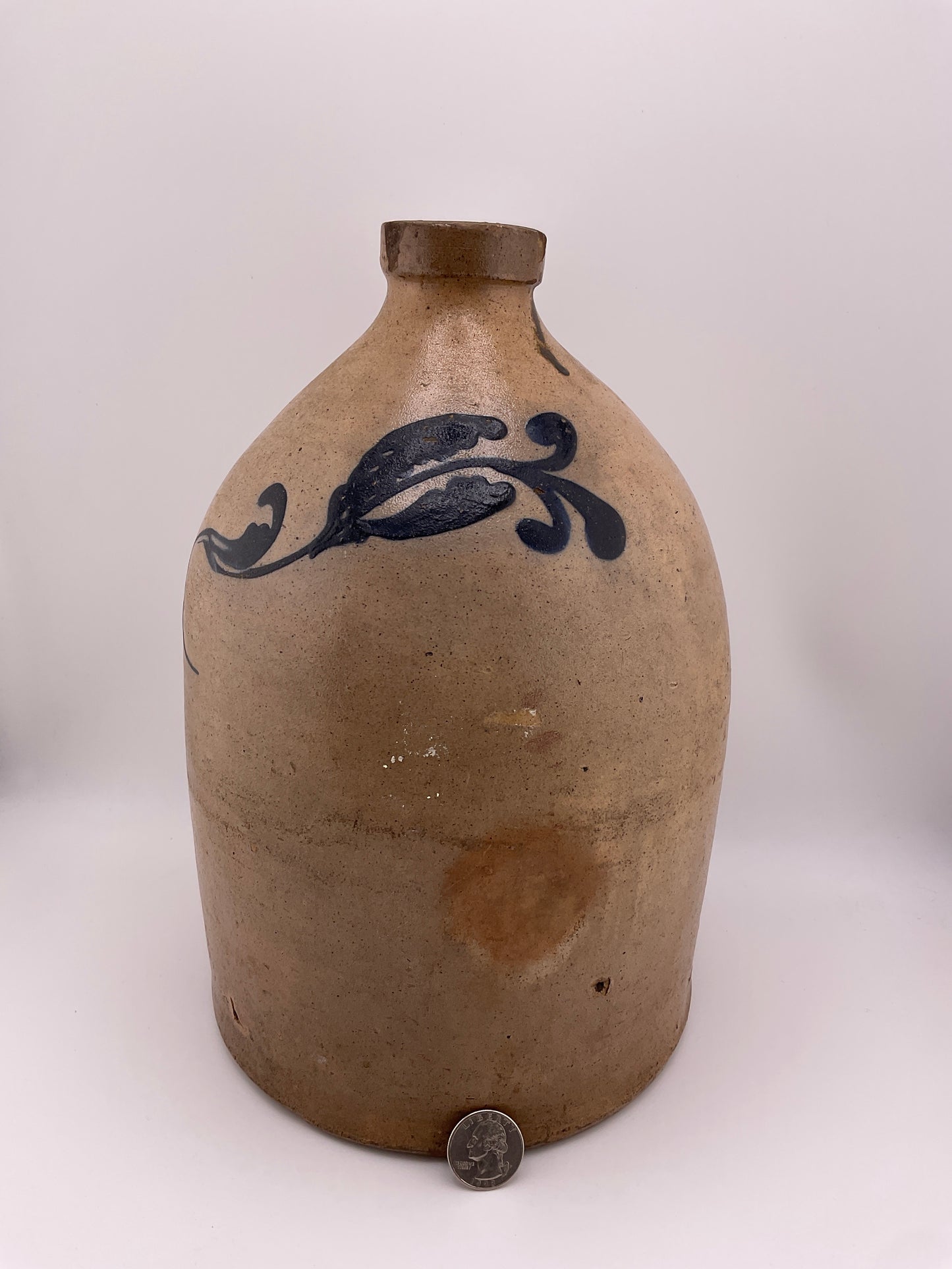 Cobalt salt glazed crock 1 gallon jug