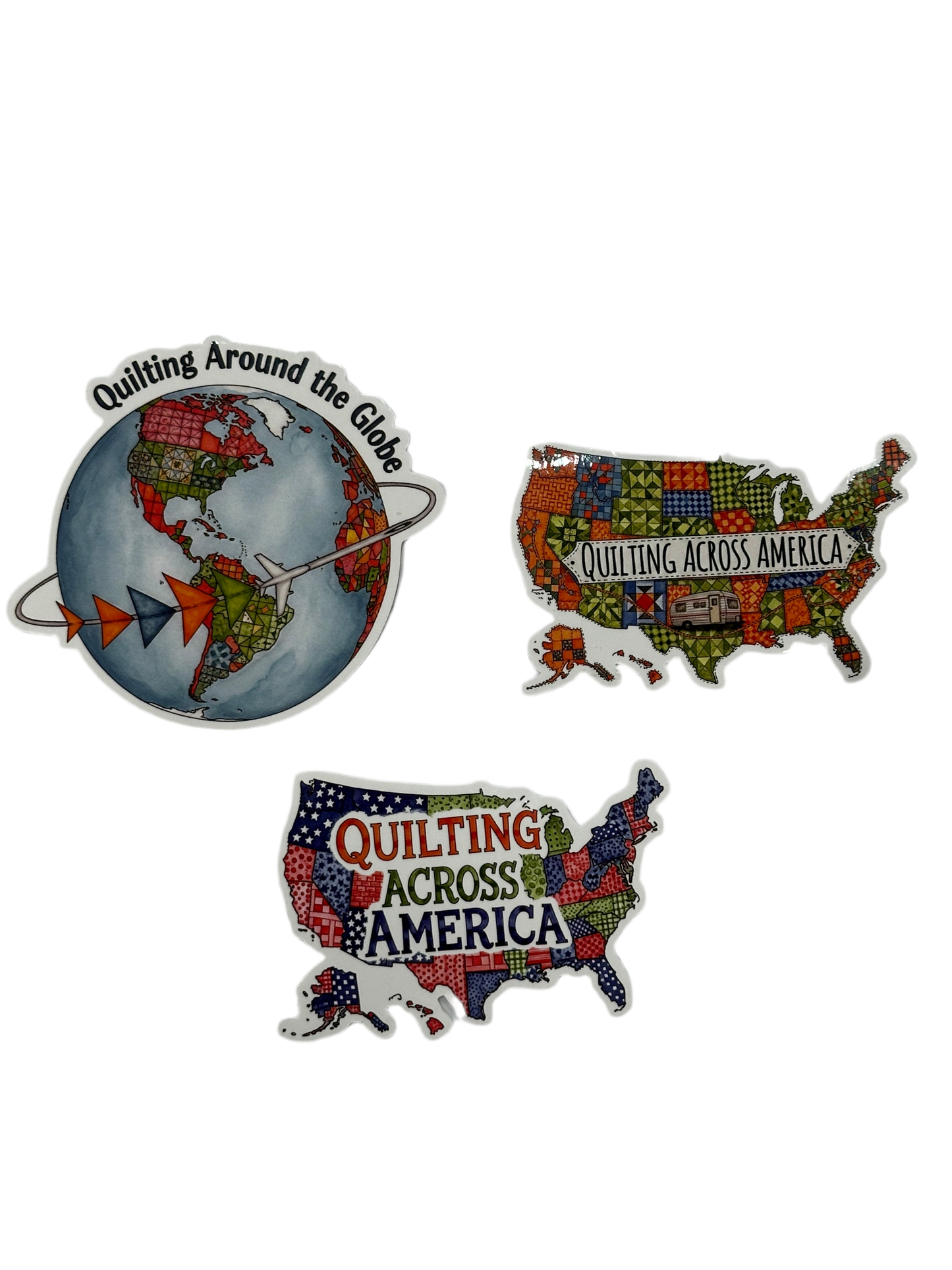 CW Stickers - US Map and Globe