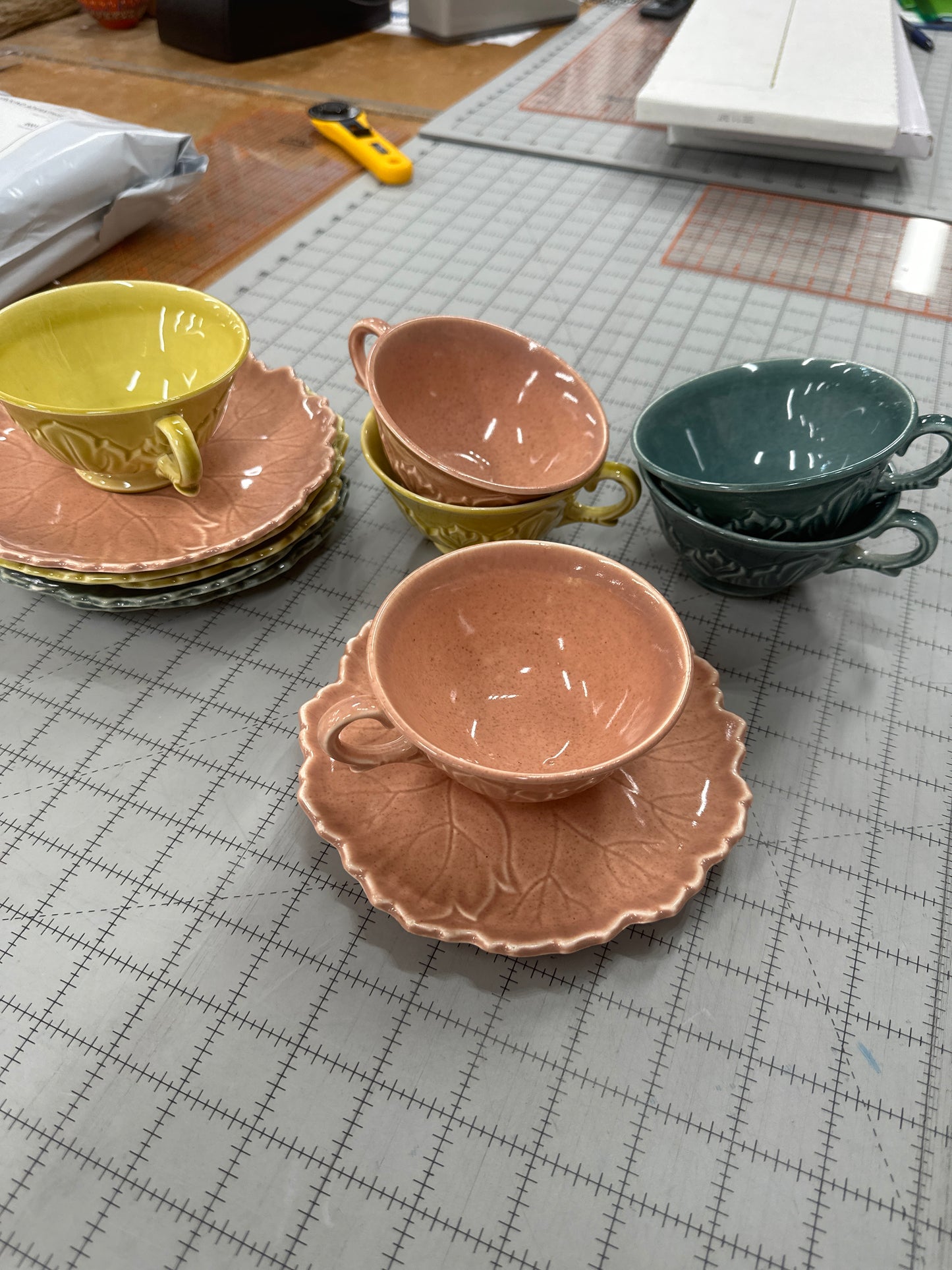 Vintage 1950's Woodfield Steubenville Cup and Saucer (per cup/saucer set)