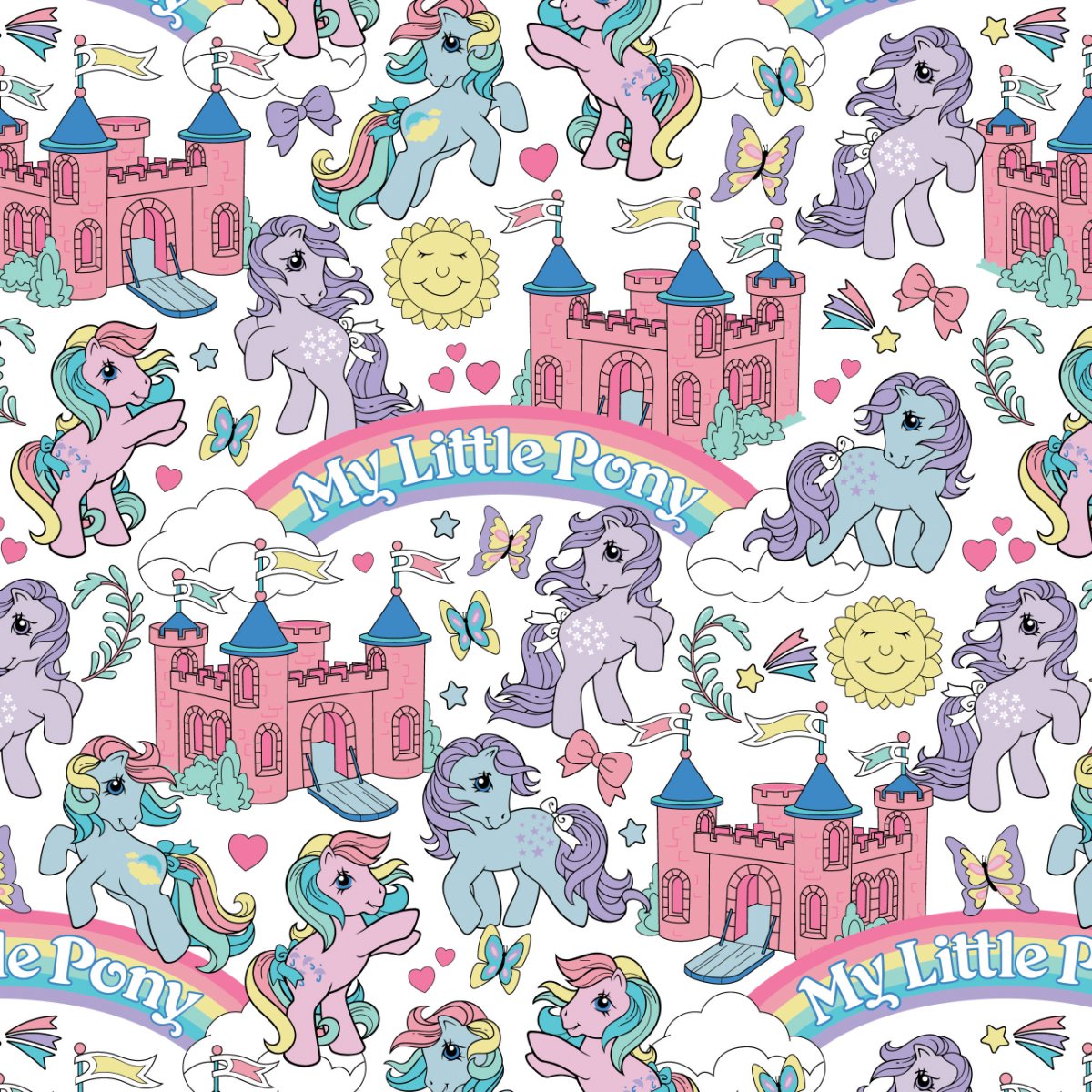 My Little Pony Castle - White - My Little Pony Retro by Camelot Fabrics