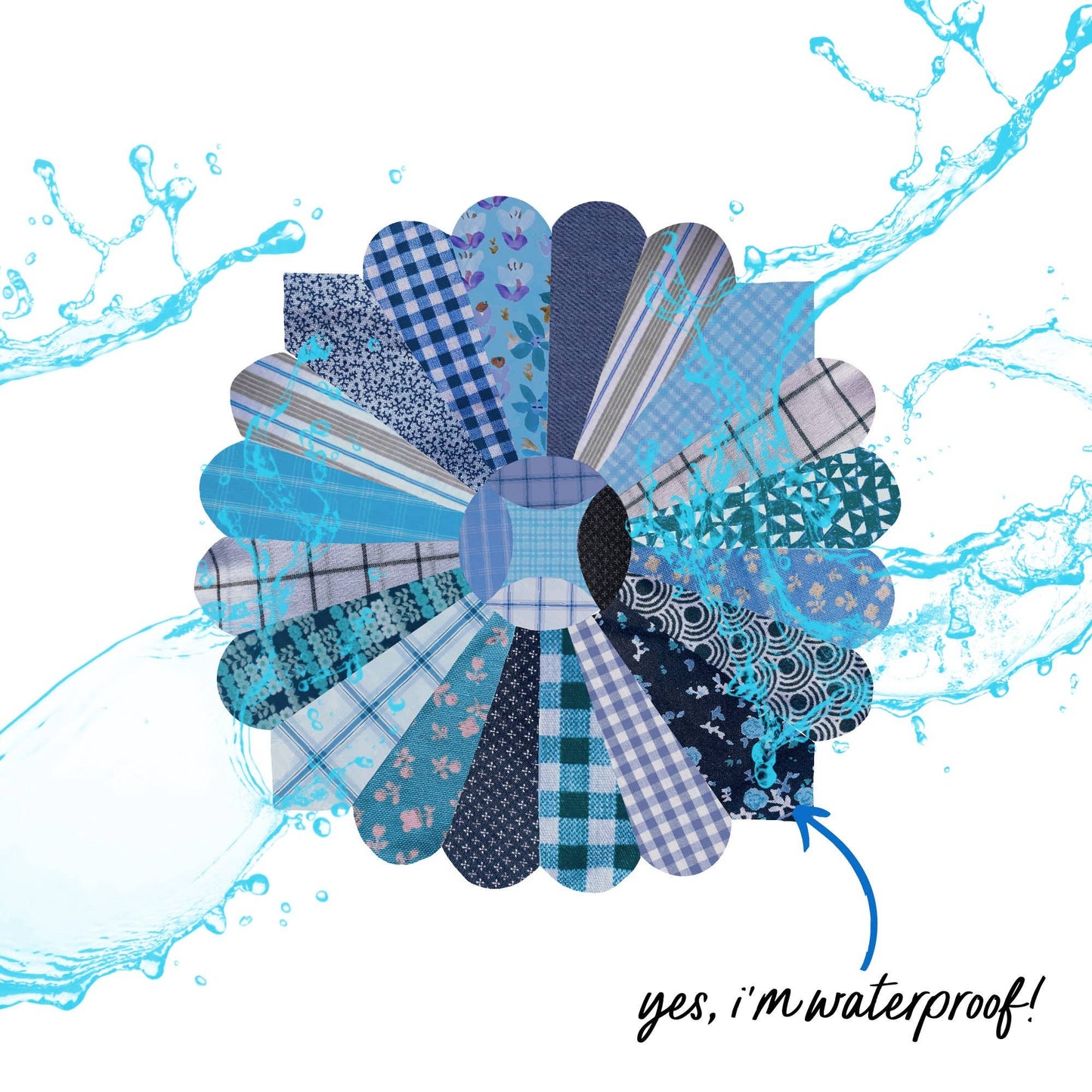 Blue Quilt Flower Vinyl Stickers, Sewing Stickers