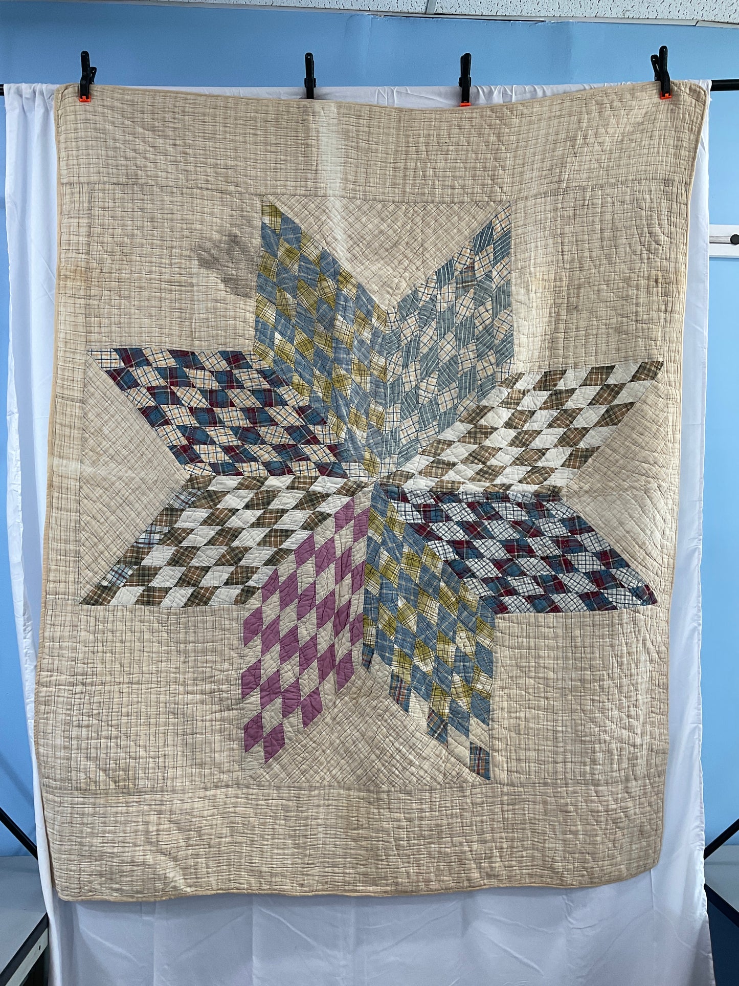 Plaid Lemoyne Star Baptist star quilting