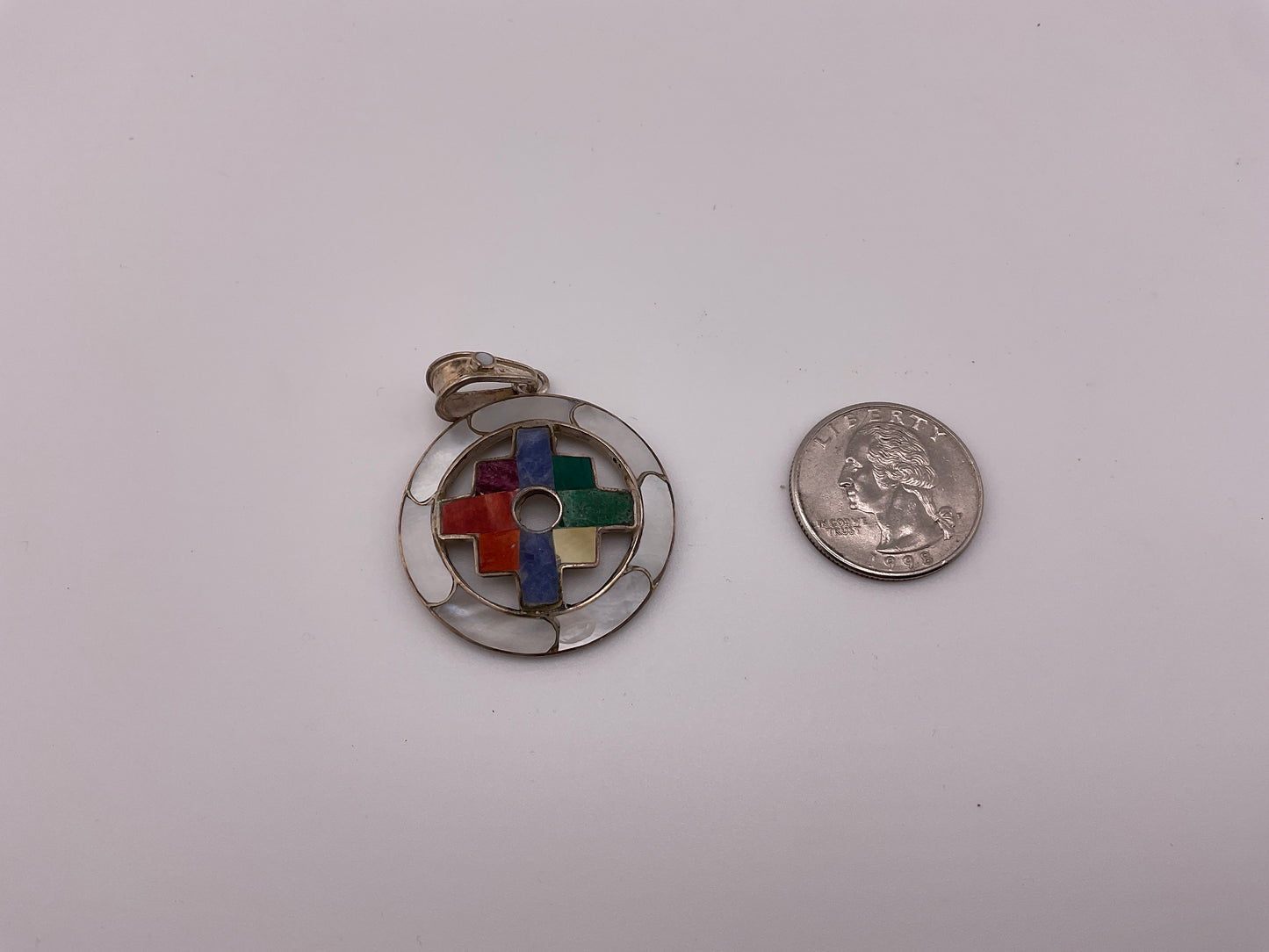 950 silver Navajo all seeing eye cross pendant