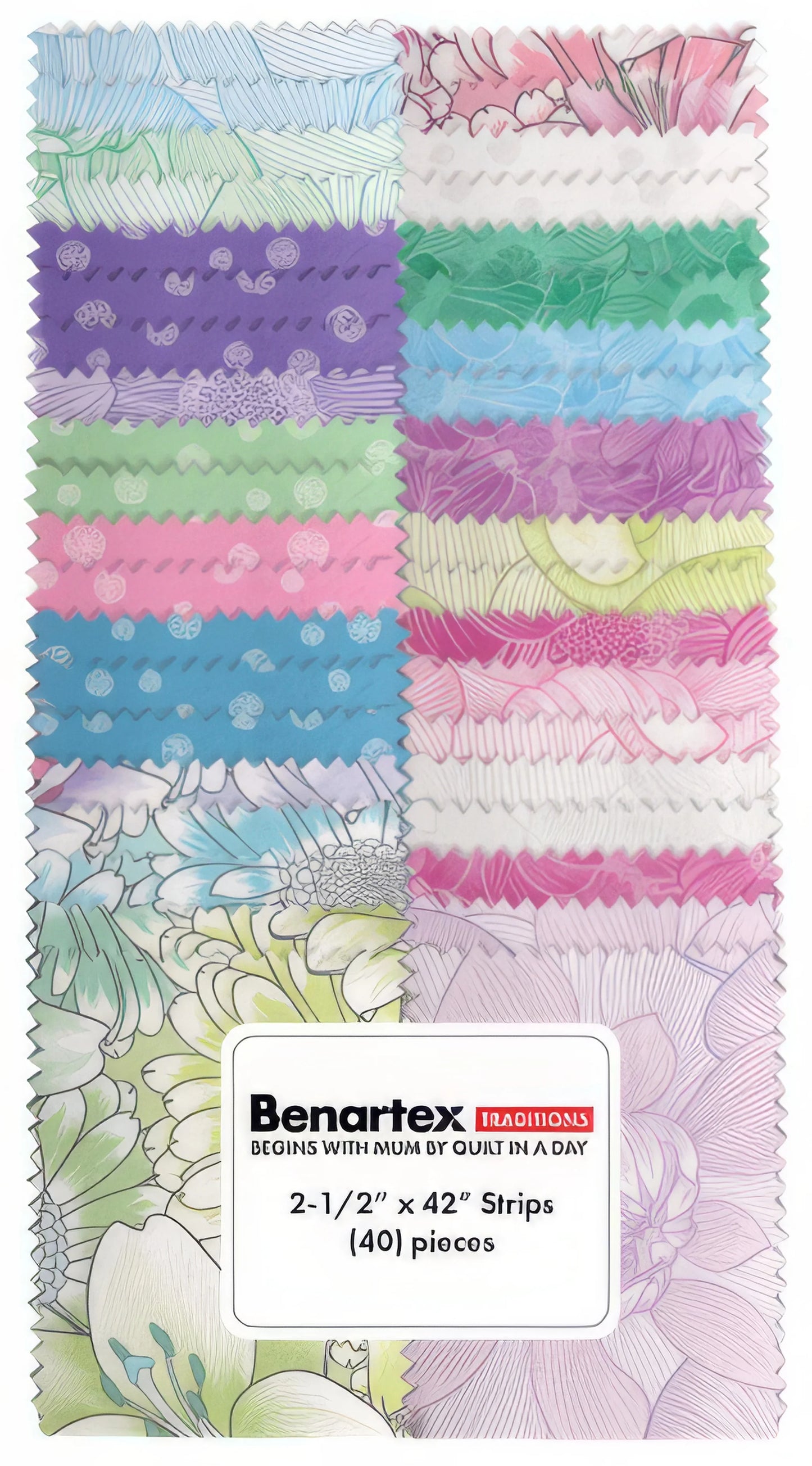 Benartex-Begins With Mum 2.5" Strips (40 pc)
