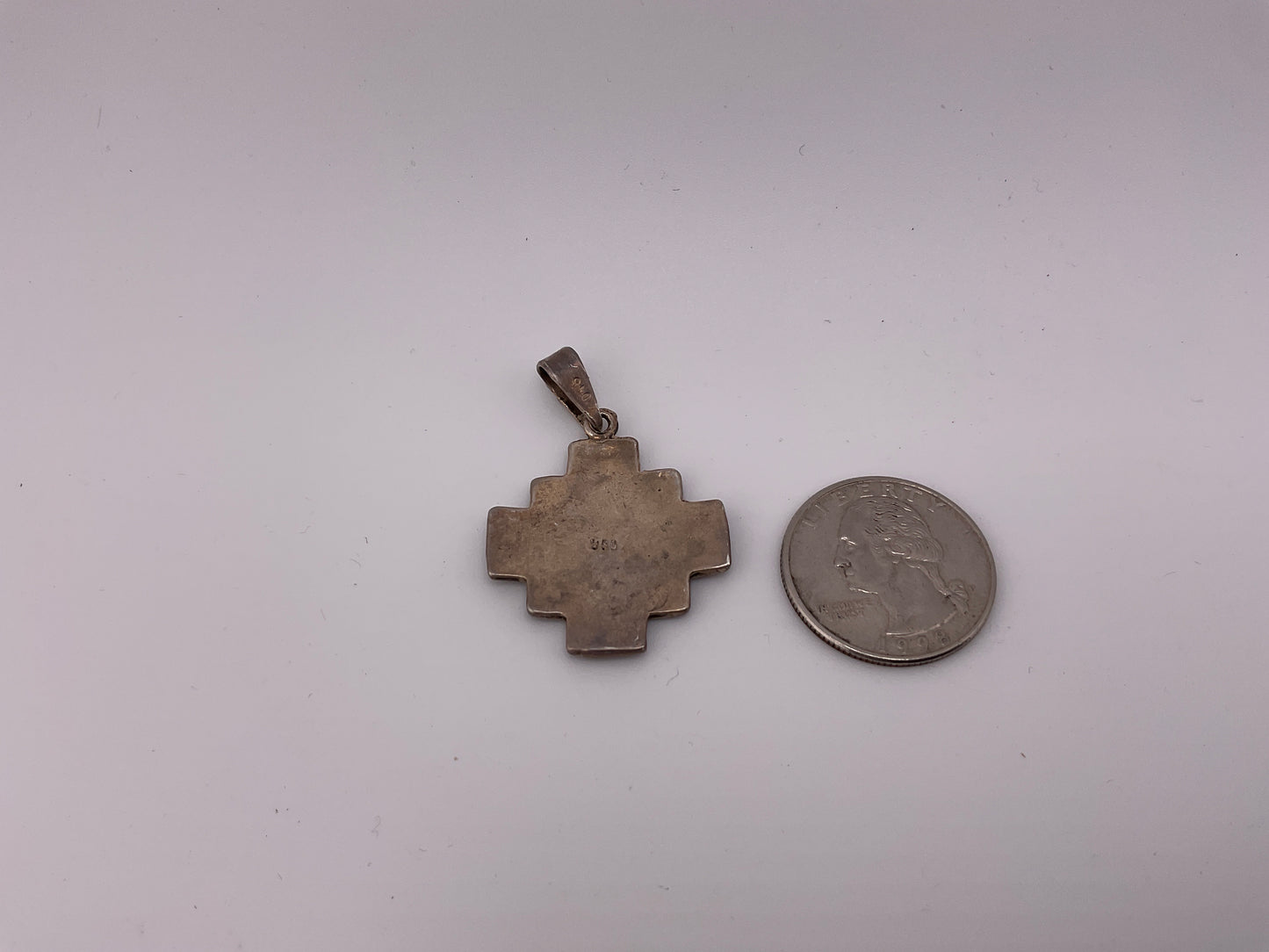 950 silver Navajo mountain cross pendant