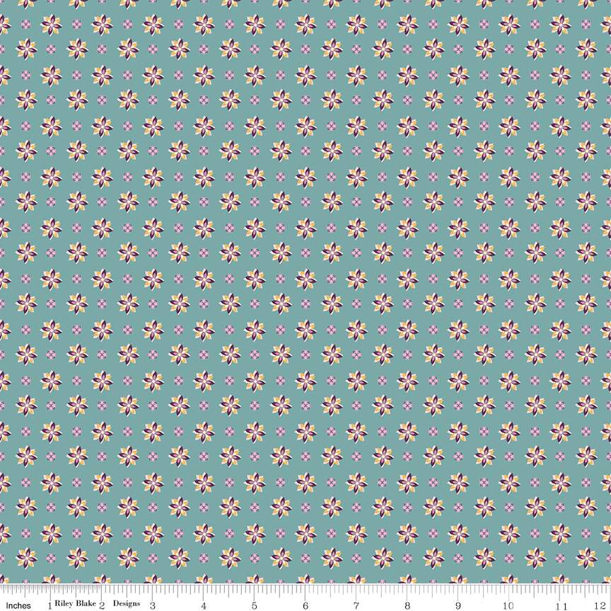 Juju's Petals Calico (Teal)