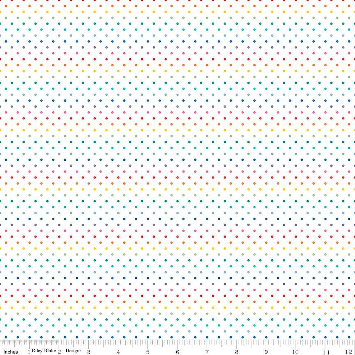 Swiss Dot on White Rainbow