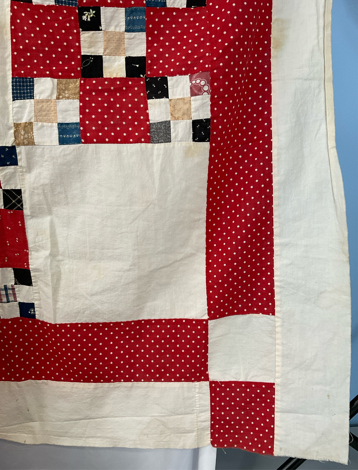 Antique Quilt Top Nine Patch Irish Chain