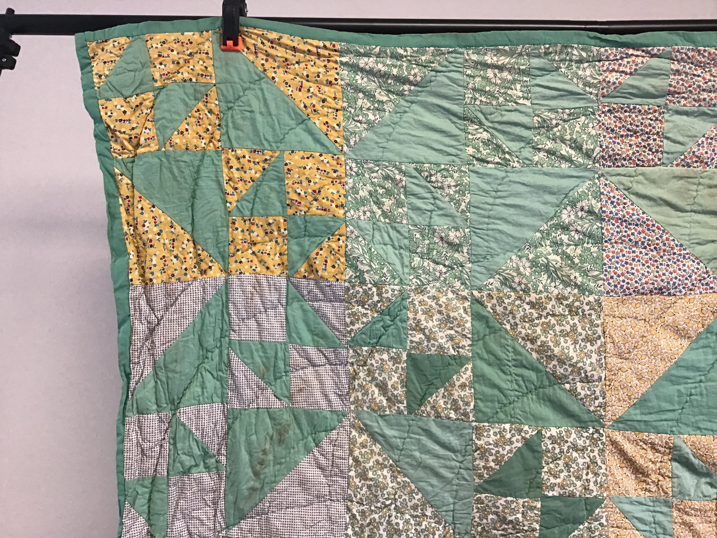 1940s 1/2 Square Triangle Quilt 76.5”x 81”