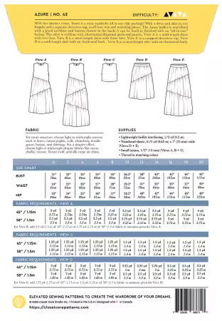 Azure Dress Top and Skirt Pattern