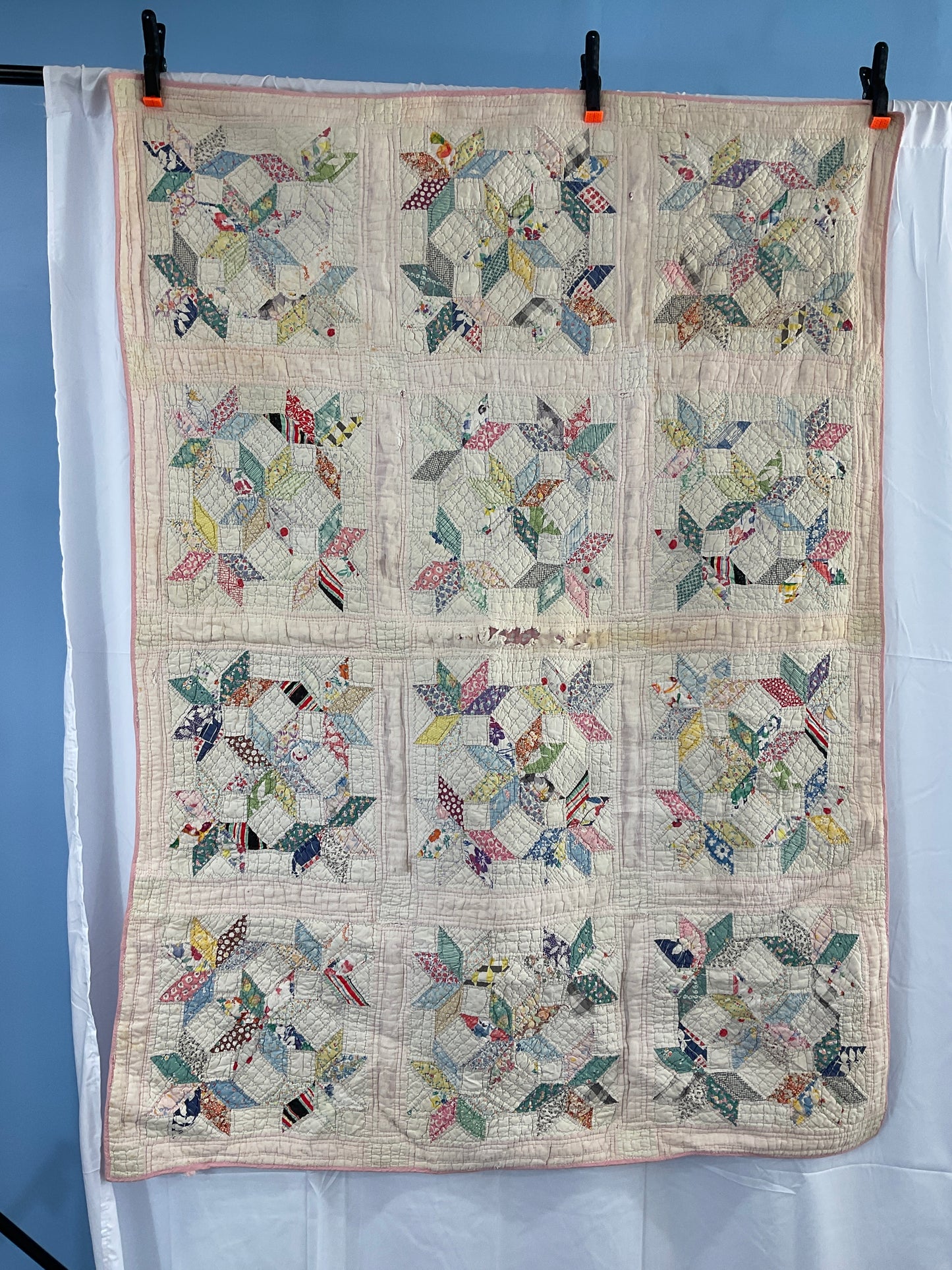 Antique Lemoyne Star 1930s quilt