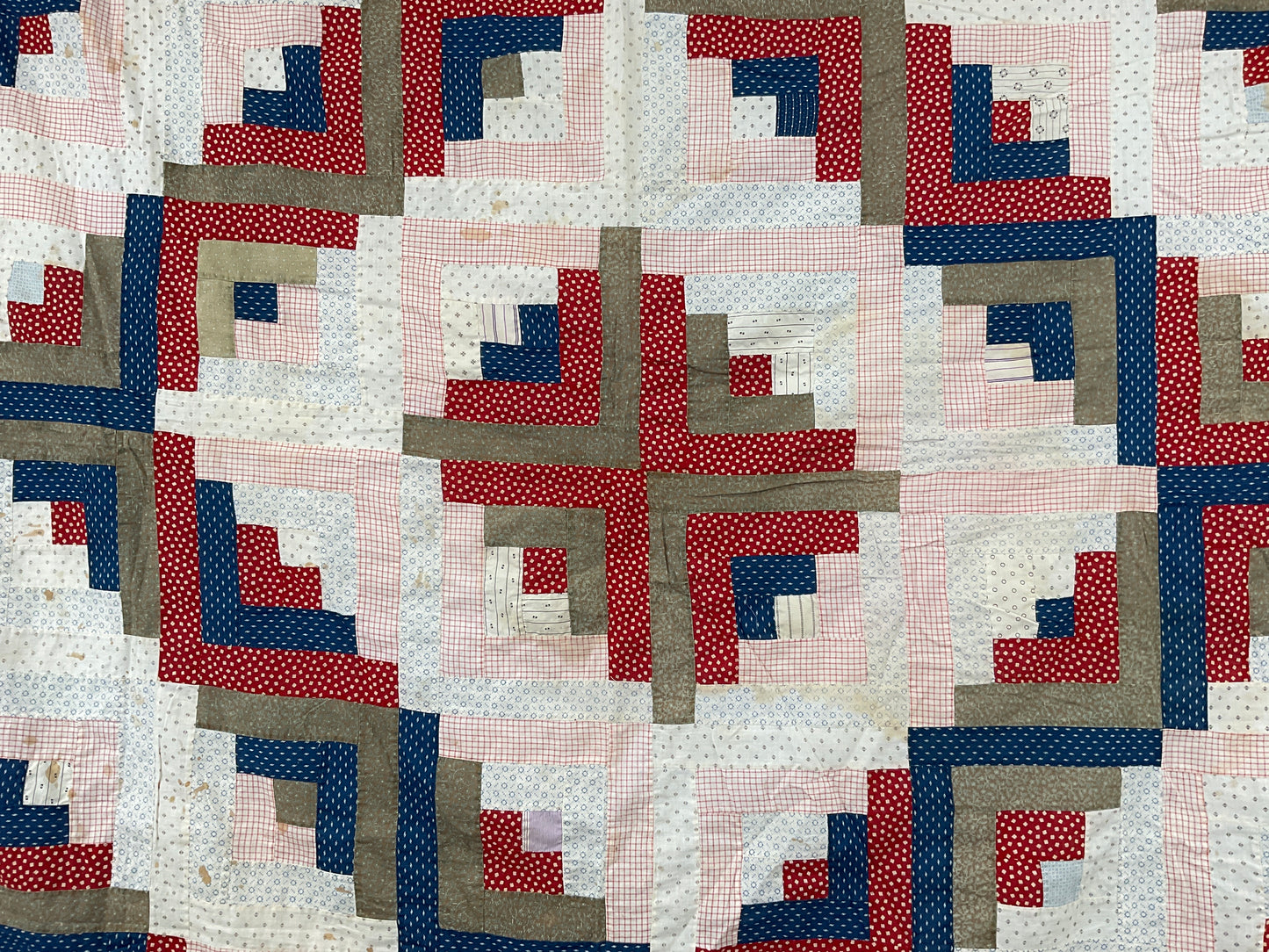 Antique Log Cabin Quilt Top