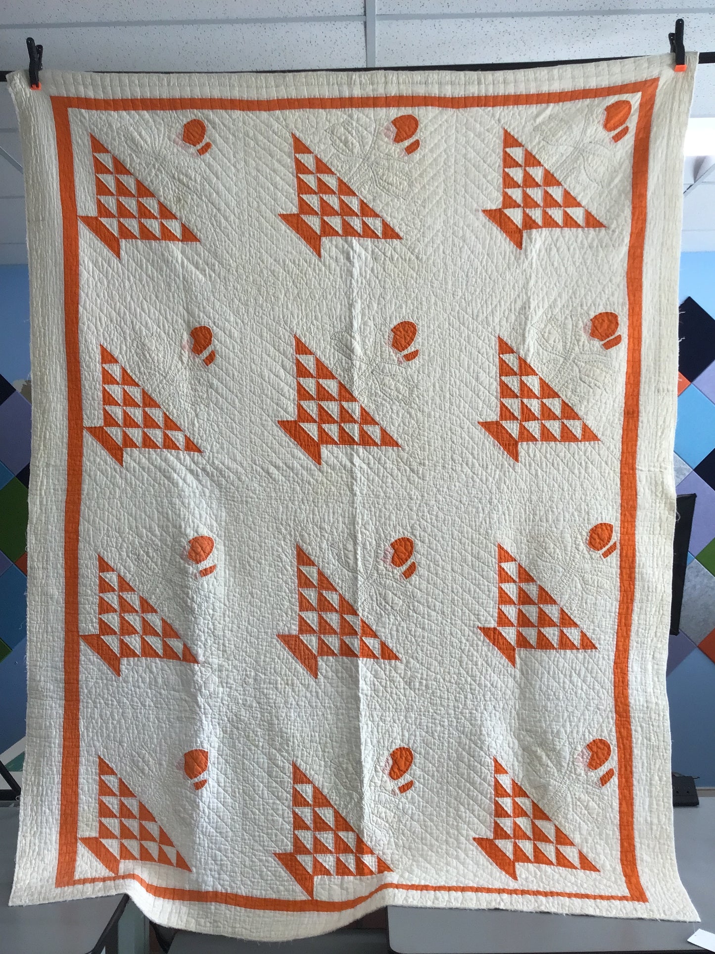 Vintage Orange Basket Quilt