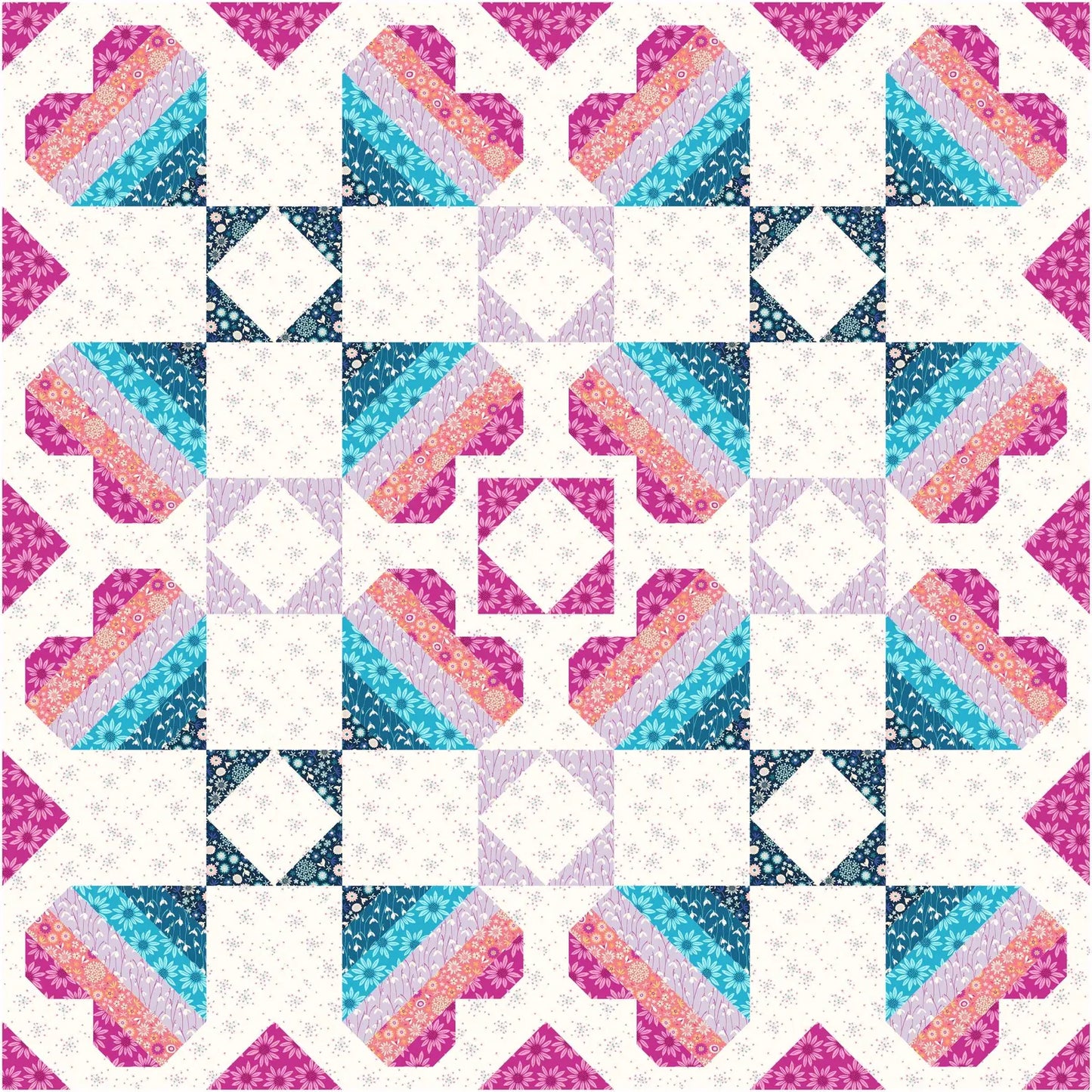 Dancing Hearts Quilt Pattern