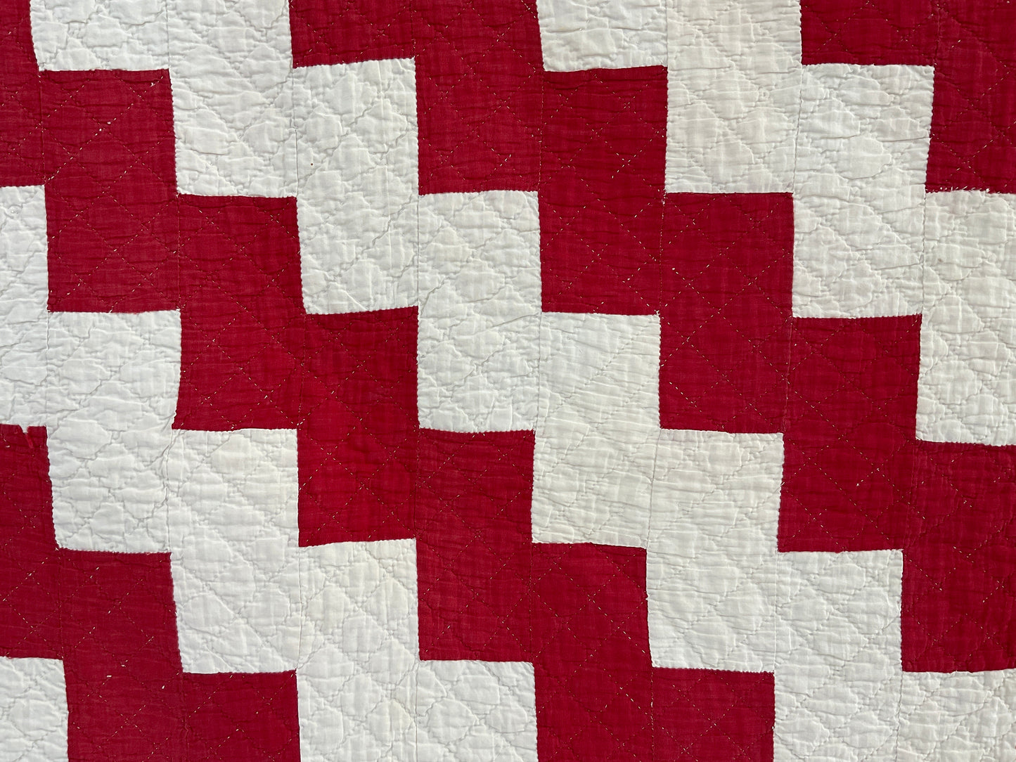Antique Red and White Brick Quilt